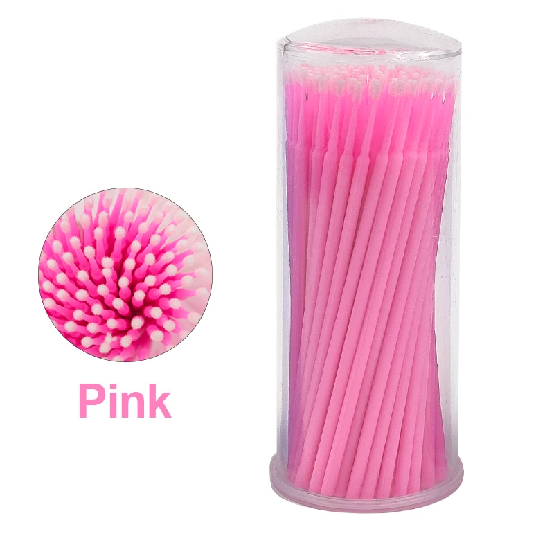 Kekelala 100 Cái/Bình Cây Nối Mi Vệ Sinh Tăm Bông Đầu Mi Nâng Keo Tẩy Applicators Microblade Trang Điểm Micro Cọ Dụng Cụ