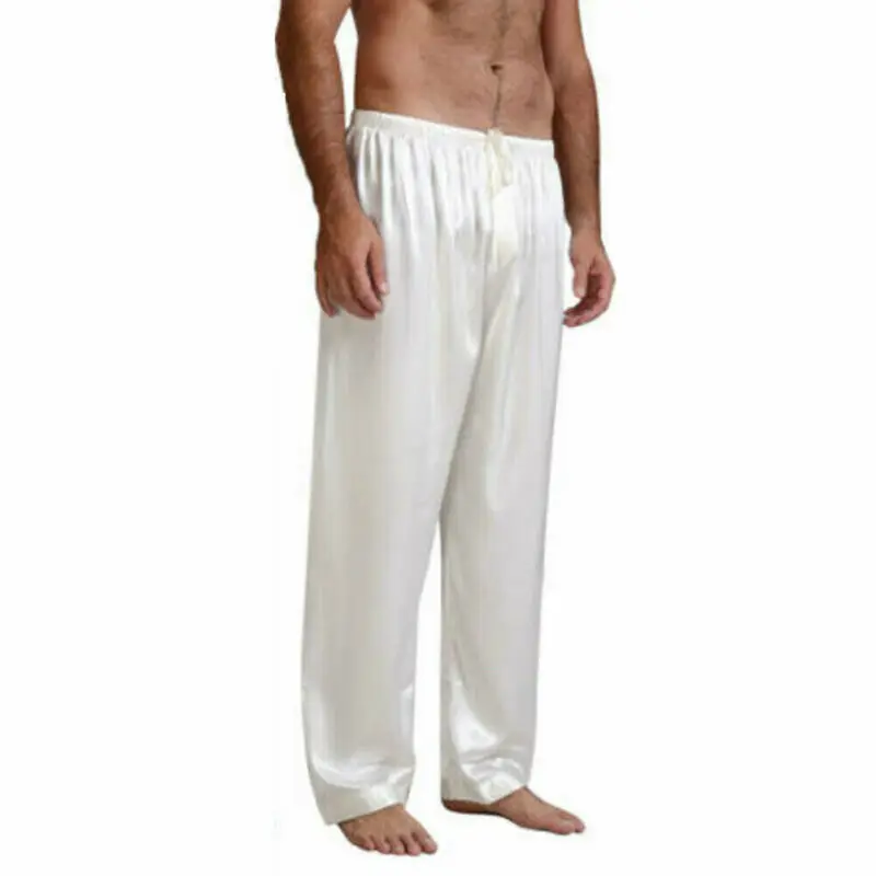 Nam Quần Rời Lụa Satin Đồ Ngủ Nữ Váy Ngủ Đồ Ngủ Pyjamas Quần Ngủ Đáy Quần