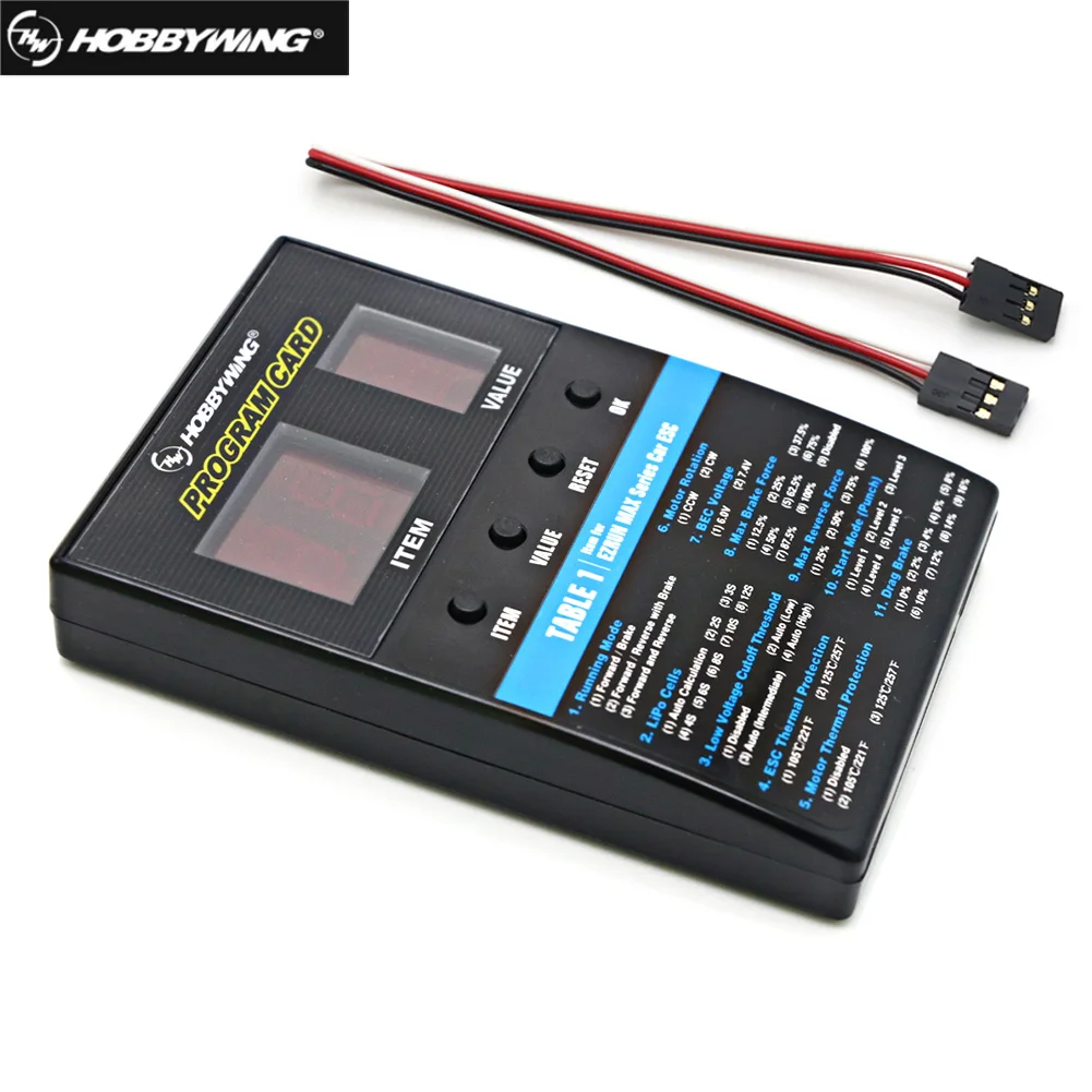 Hobbywing rc cartão de programa de carro led caixa de programa 2c cartão de programa para xeroun/flyfun série carro sem escova esc