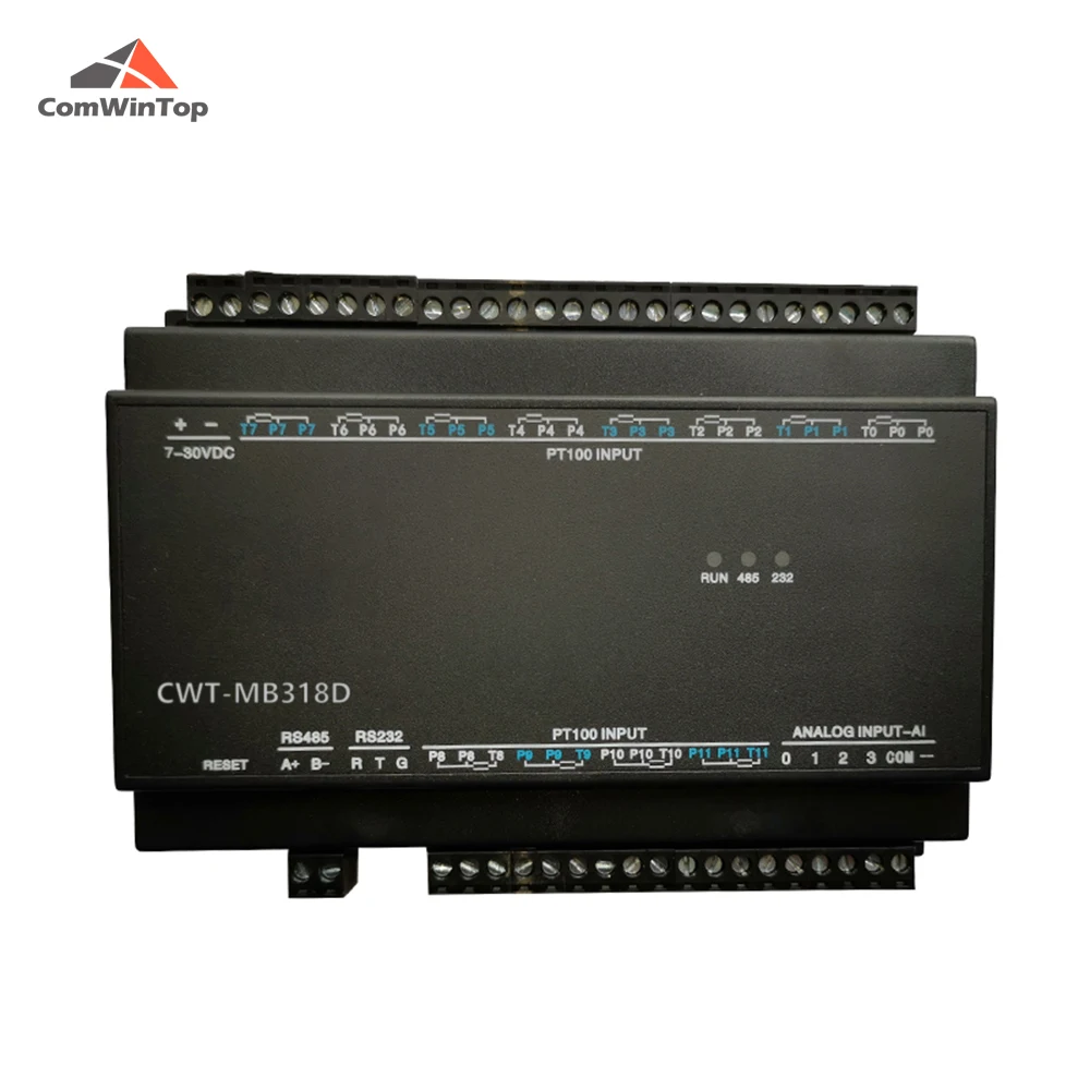 Módulo de aquisição Modbus de temperatura PT100 de 12 canais CWT-MB318D 12PT