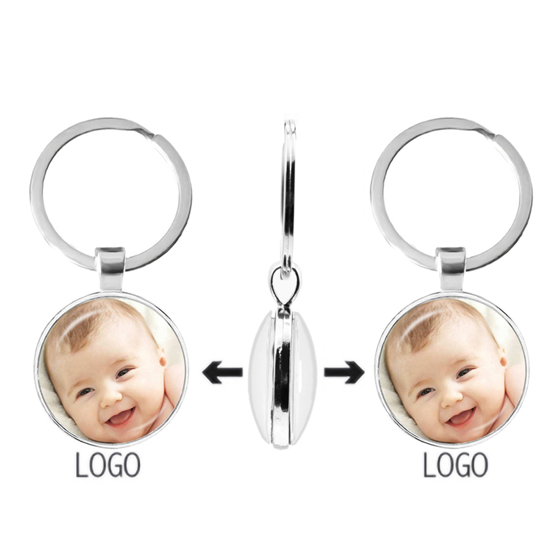 LLavero personalizado de doble cara para mamá, papá, bebé, niños, abuelo, padres, llavero de Ángel para regalo de aniversario familiar