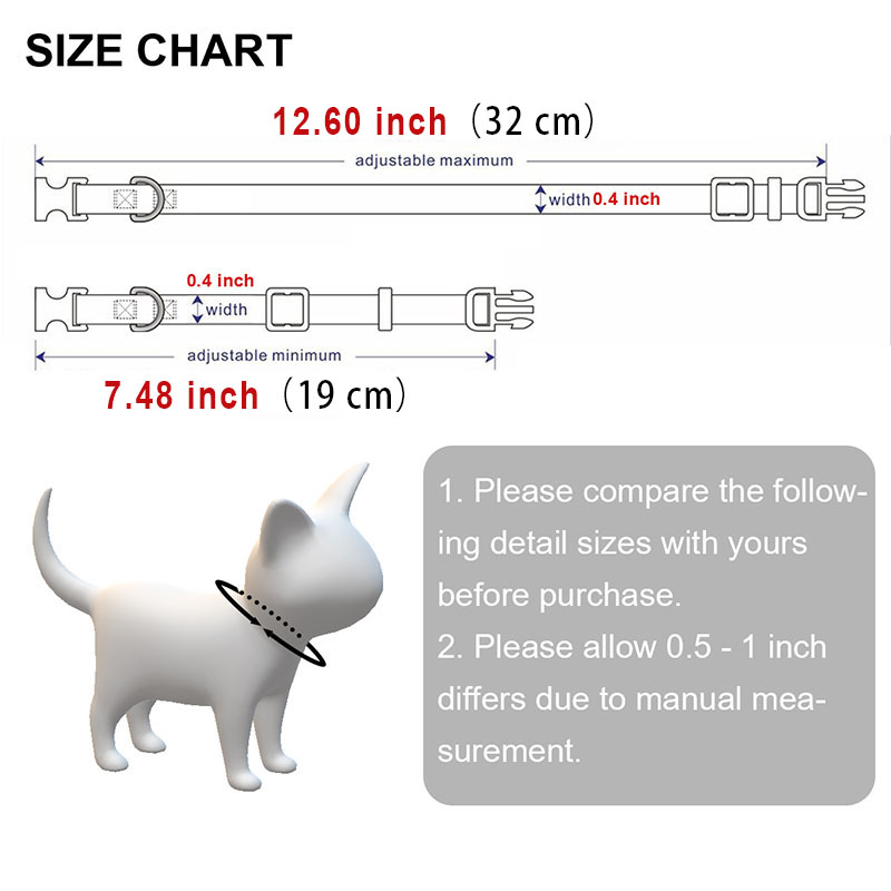 Phản Quang Mèo An Toàn Khóa Cổ Áo Có Thể Điều Chỉnh Tùy Chỉnh Cá Tính ID Miễn Phí Khắc Nylon Chó Con Mèo Con Vòng Cổ