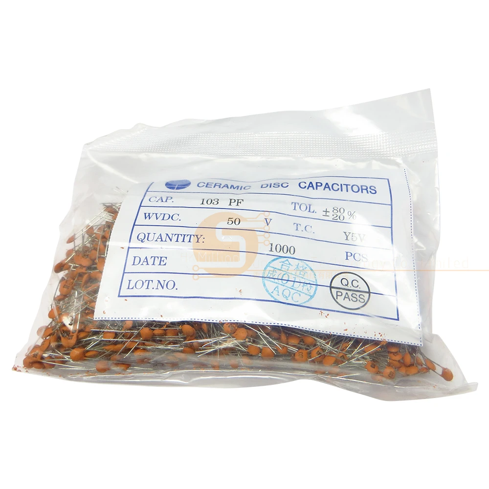 100 Uds condensador cerámico 50V 1pF ~ 100nF 0,1 uF 104 4,7PF 10PF 22PF 33PF 47PF 100PF 101 220PF 221 330PF 470PF 1NF 103 47NF 473