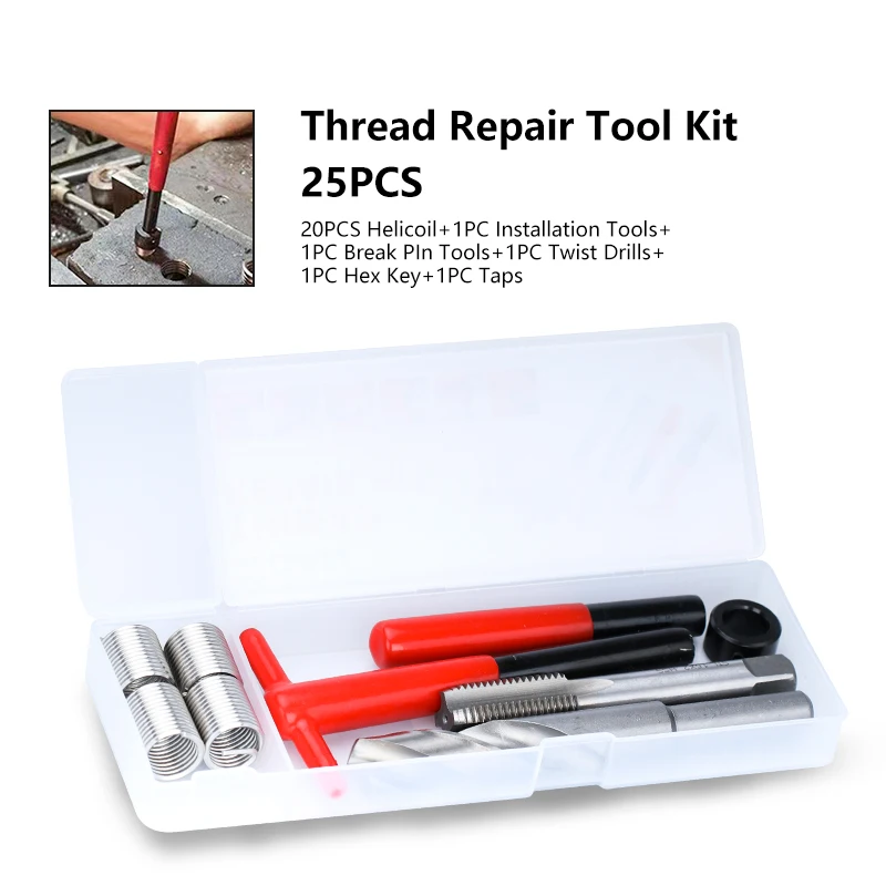 XCAN Chủ Đề Công Cụ Sửa Chữa 25 Con M3/M4/M5/M6/M7/M8/M10/m12/14 Cho Phục Hồi Hư Tổn Chủ Đề Cờ Lê Vặn Mũi Dụng Cụ Cầm Tay