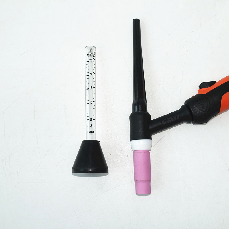 Schweißbrenner Durchflussmesser Ar CO2 Argon Mix Gas 0-25L/min MIG Gun WIG Brennerdüse Präzises Gasdurchflussmessgerät