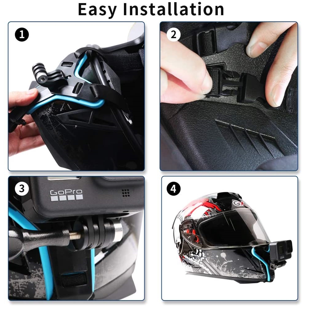 Suporte de capacete para gopro hero 11 10 9 8 7 6 5 4 3 motocicleta yi ação esportes câmera montagem rosto cheio titular acessórios