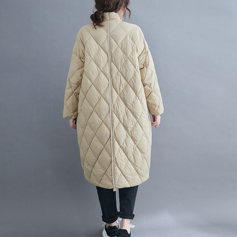 Kích Thước 8XL 120Kg Mùa Đông Nữ Dài Áo Khoác Nữ Ấm Áp Áo Khoác Nhẹ Oversize Cá Nóc Parkas Wadded Xuống Áo