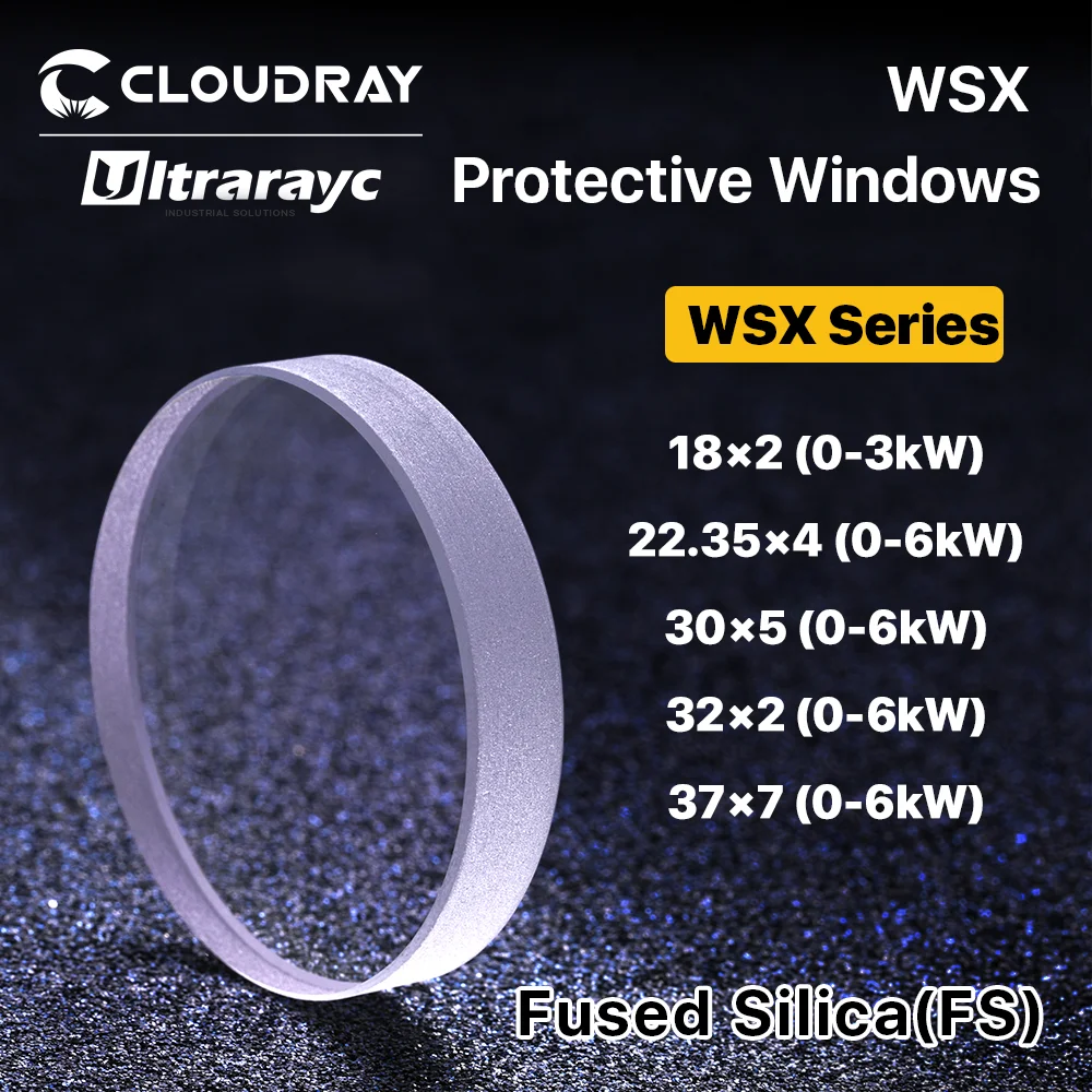 Ultrarayc WSX Bảo Vệ Windows 18*2/30*5/37*7 Bảo Vệ Ống Kính 0-6kW Ống Kính Quang Học Cho WSX Đầu Laser ND18 MN15 NC12 NC30 NC60
