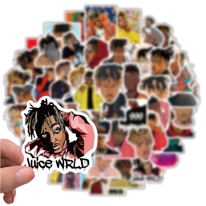 10/30/52 Uds Singer Juice Wrld Graffiti impermeable Fans locos monopatín maleta de viaje teléfono portátil equipaje pegatinas lindo niño