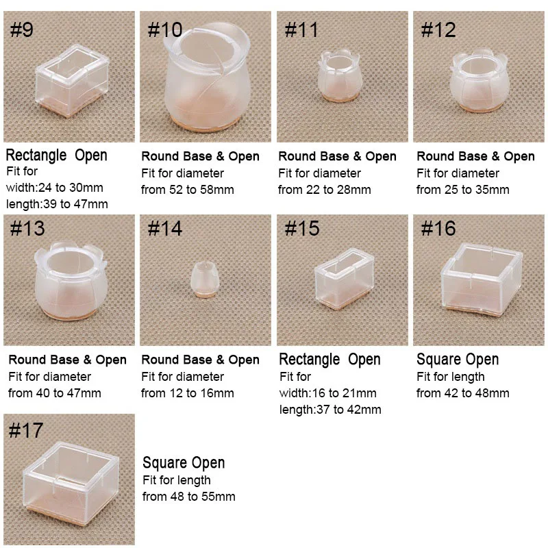 10 Chiếc Ốp Hình Chữ Nhật Vuông Tròn Ghế Chân Mũ Chân Miếng Lót Đồ Bàn Có Sàn Gỗ Bảo Vệ Chống Trơn Trượt thảm