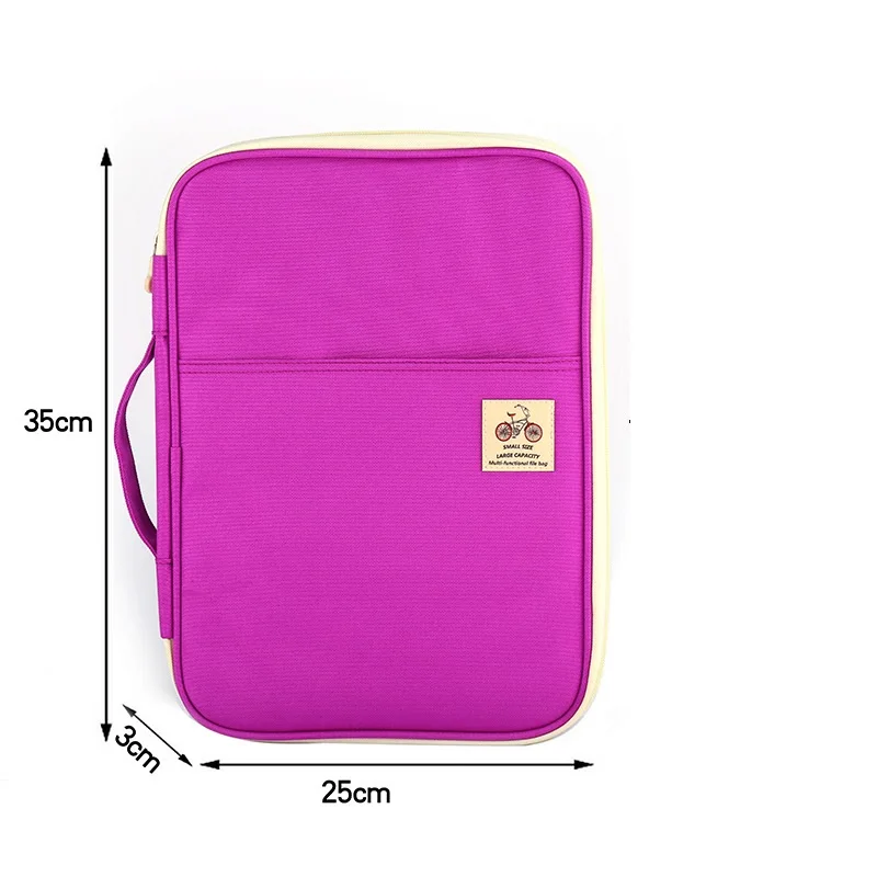 Multifunctional A4 file bag portable zipper men women handbags file package casual portable meeting briefcase ipad bag Notebooks