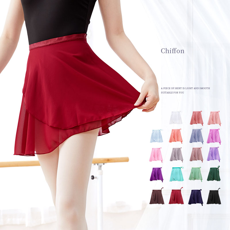 Frau Ballett Röcke Wrap Tutu Tanz Rock Chiffon Röcke für Mädchen Binden Mini Kurzen Rock Für Tanzen 19 Farben