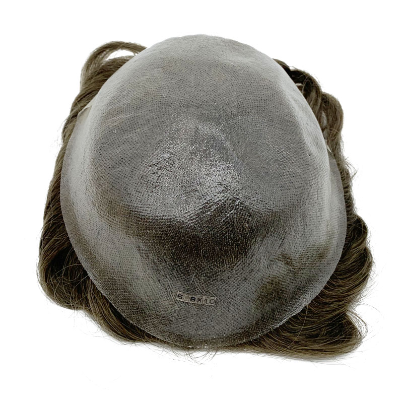 Super Thin Skin Men Toupee Strong Knot ผมเปลี่ยนตรวจไม่พบสายผมด้านหน้า Fast Shipping