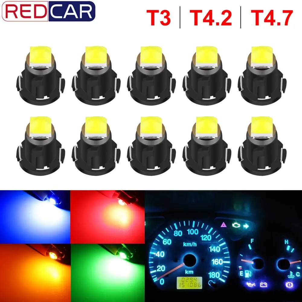 10 pçs t3 led 3030 smd lâmpada led t4.2 t4.7 lâmpada indicadora painel do carro luz indicadora de advertência instrumento lâmpada automática