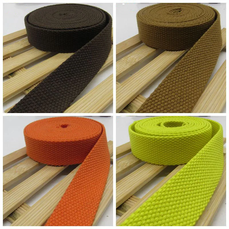 ใหม่ 5 เมตร 32 มม.ผ้าใบริบบิ้นเข็มขัดผ้าฝ้าย Webbing ผ้าใบ Webbing กระเป๋าเป้สะพายหลังสายรัดเย็บกระเป๋าเข็มขัดอุปกรณ์เสริม