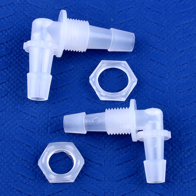 5 ~ 200 Chiếc M6 ~ G1/2 Đến 2.4-11.1Mm PP Chùa Khuỷu Tay Kết Nối Lục Giác Đai Ốc bể Cá Bơm Không Khí Vòi Khớp Ống Tưới Phụ Kiện