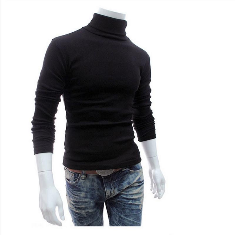 2020 Mode Mannen Trui Effen Kleur Lange Mouwen Coltrui In Mannen Truien Gebreide Trui Mannen Jersey Hombre Cuello