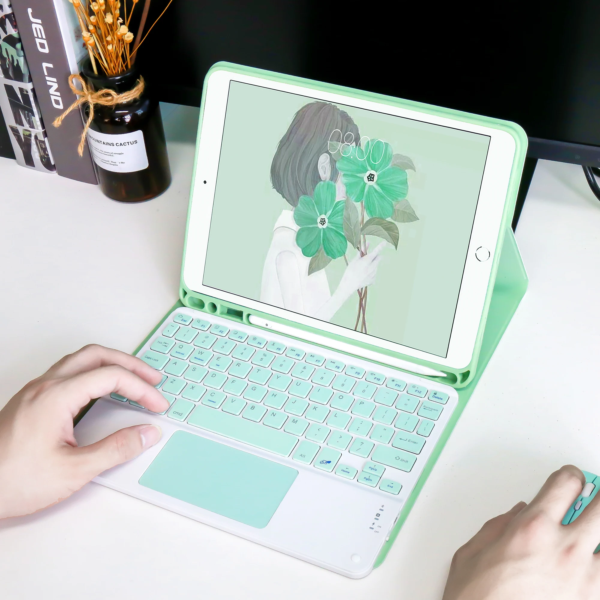 Bàn Phím Chuột Không Dây Magic Cho iPad Pro 11 2021 2020 Không Khí 4 10.2 9th 8th Thế Hệ Ốp Lưng Mini 6 không Khí 2 Bàn Phím Bluetooth