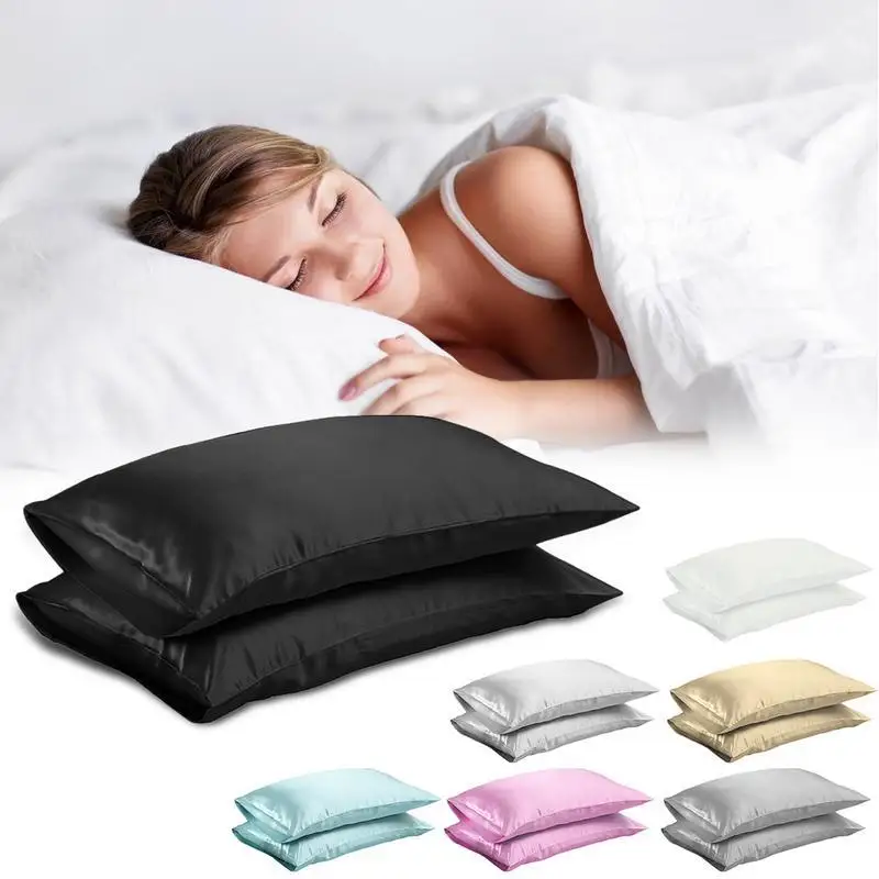 Nữ Hoàng/Vua Lụa Satin Gối Chăn Ga Áo Gối Mịn Nhà Trắng Đen Xám Xanh Da Trời Hồng Bạc