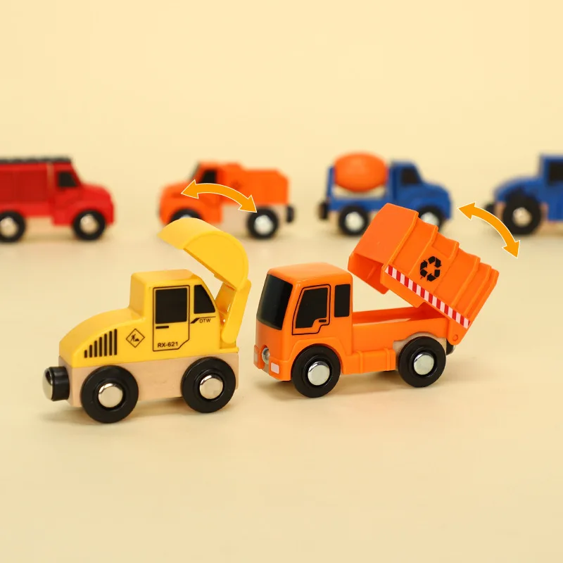 1PC 木製磁気列車木製線路車トラック木製トラックアクセサリービロ木製トラックのおもちゃキッズギフト用