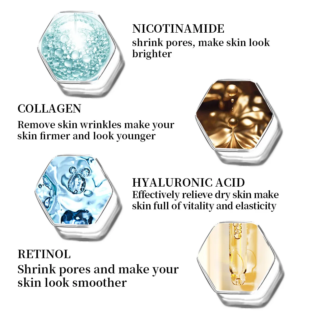 Suero de nicotinamida para el cuidado de la piel, colágeno, ácido hialurónico, Retinol, blanqueamiento antienvejecimiento, reduce los poros, controla la hidratación profunda