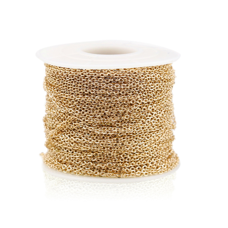 2m/lot Stainless Steel Cable Chain Bulk for Silver Rose Gold Chain 1mm 1.5mm 2mm 2.5mm Necklace Diy Jewelry Materials