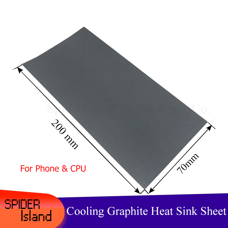 200mm x 70mm Schwarz Hohe Leitfähigkeit Silikon Thermische Pad Kühlkörper CPU Cooling Pads Synthetische Graphit Kühlung Film Paste