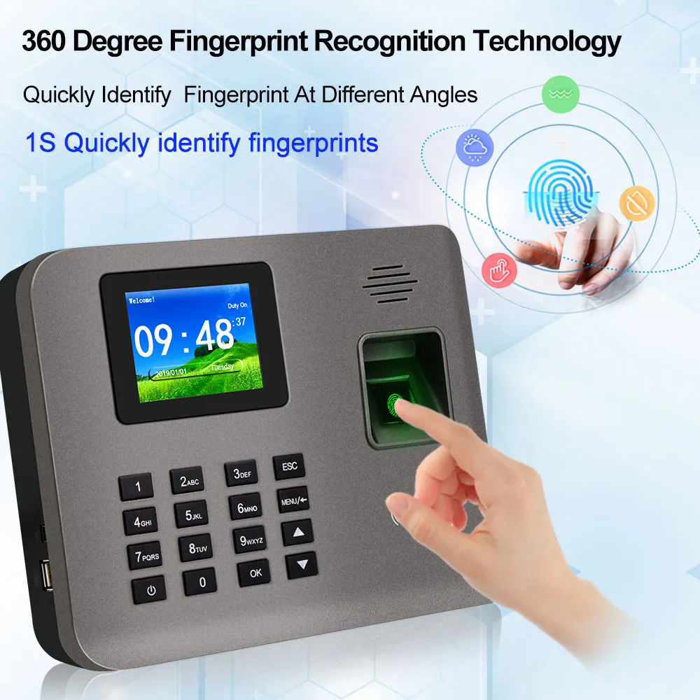 2,4 дюймовая биометрическая машина для отпечатков пальцев Realand, RFID-карта, TCP/IP/USB, программное обеспечение для устройства проверки/проверки работников