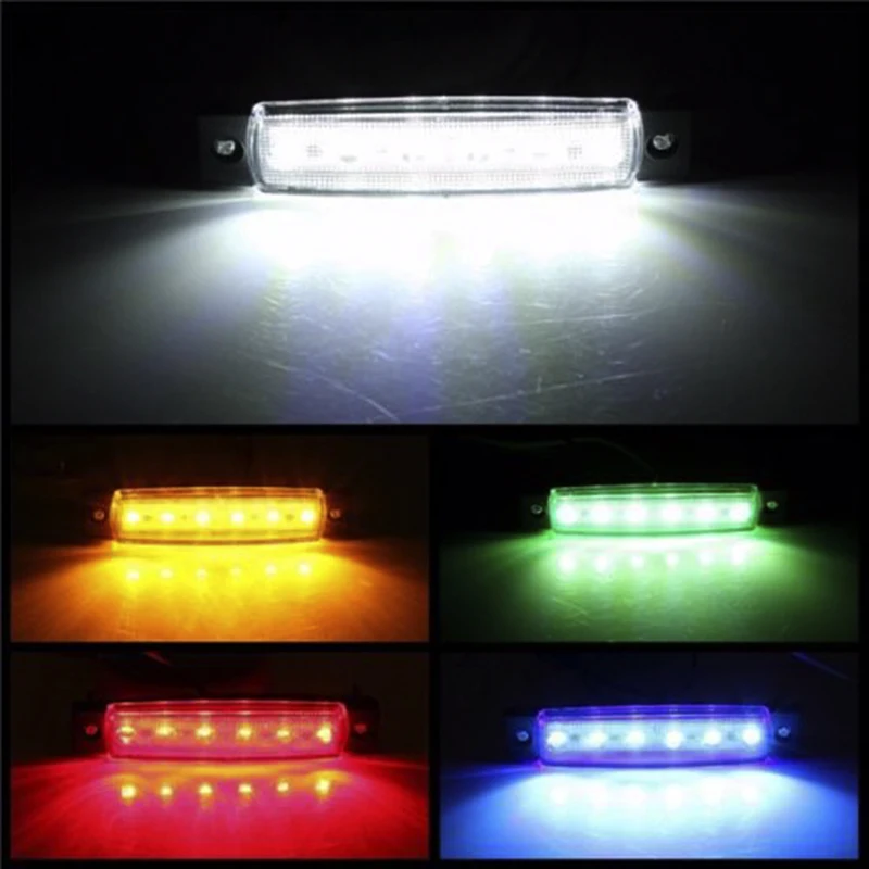 Luces externas de coche LED 12V/24V 6 SMD LED Auto coche autobús camión luz indicadora lateral luz de advertencia trasera de remolque bajo