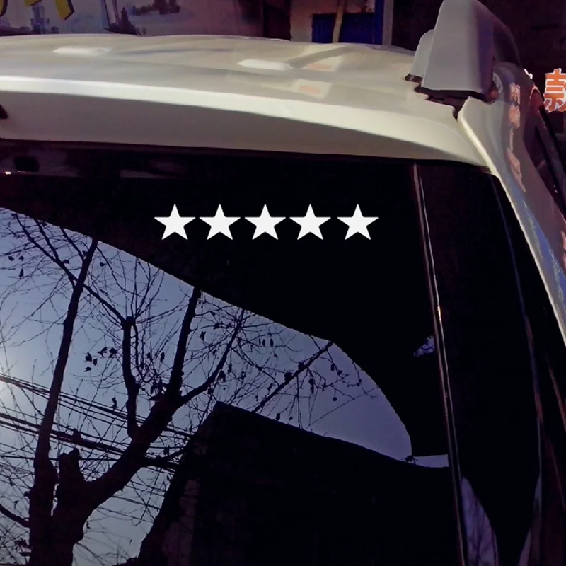 Pegatina reflectante para coche, calcomanías decorativas de cinco estrellas, cubierta de vinilo para arañazos, impermeable, envío directo, 20cm x 3cm, 100%