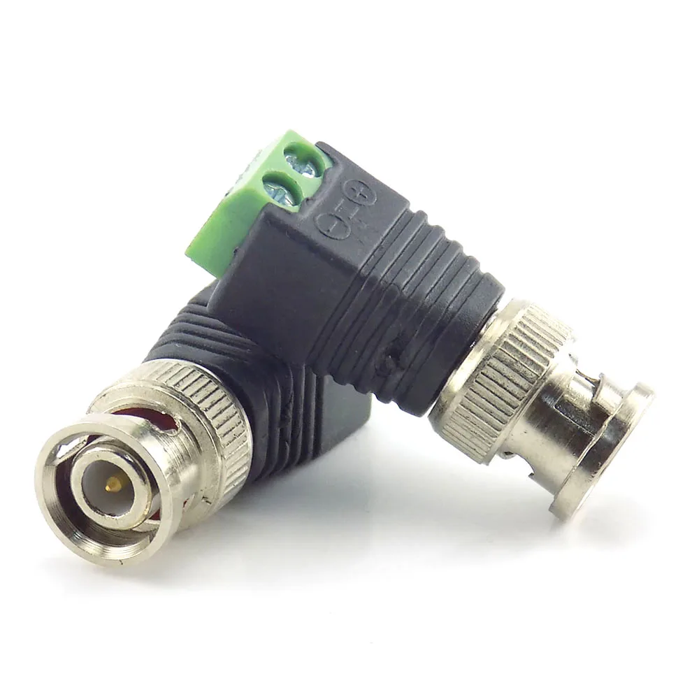 Conector macho DC BNC, accesorios de enchufe de vigilancia, sistema Balun de vídeo, adaptador de seguridad coaxial CAT5 para cámara CCTV, 1/4/10 Uds.