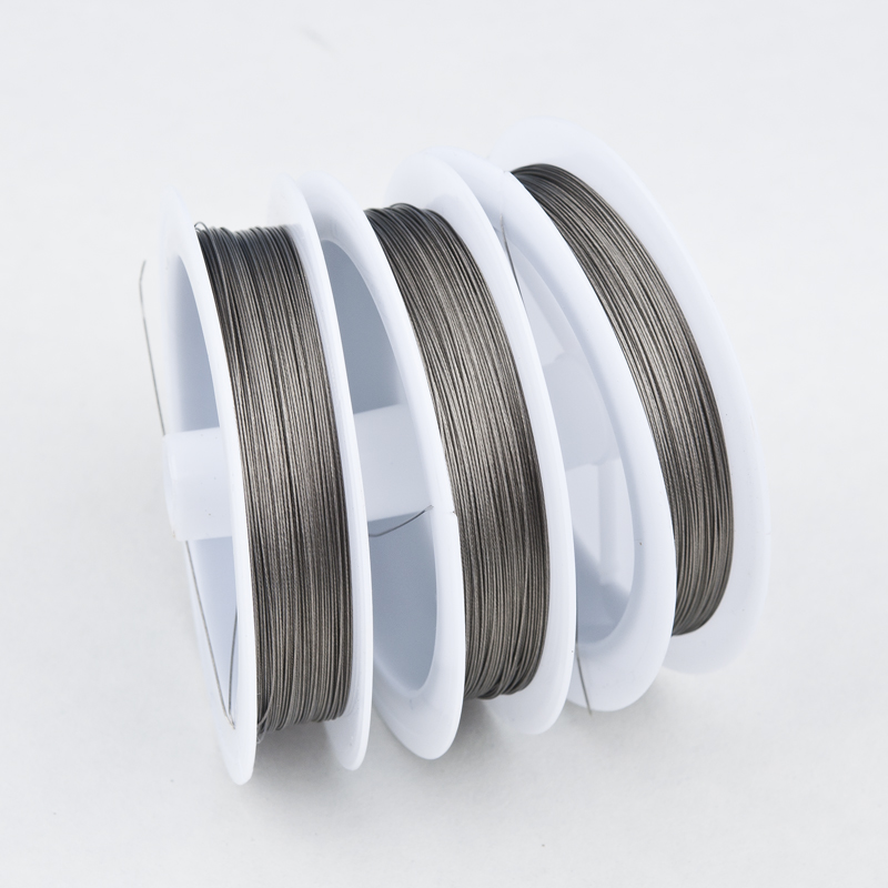 DoreenBeads-cable de acero con cola de tigre para hacer joyas, 1 rollo de 50M, Color plateado, 0,30-0,45mm