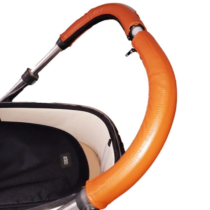เด็กหนังกันชนสําหรับ Mamas & Papas urbo 2 รถเข็นเด็ก Pram Handle กรณีพนักพิงป้องกันอุปกรณ์บาร์