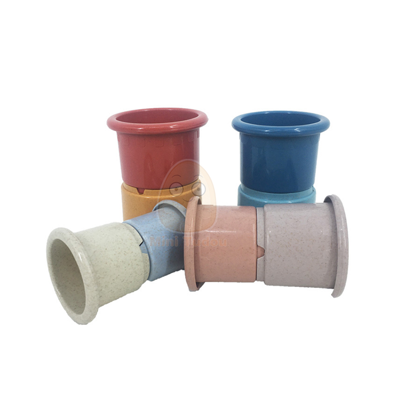 Babyspeelgoed Stapelbeker Tarwestro Zandloper Milieu Vouwtoren Bad Speelwaterset Vroeg educatief speelgoed voor baby's