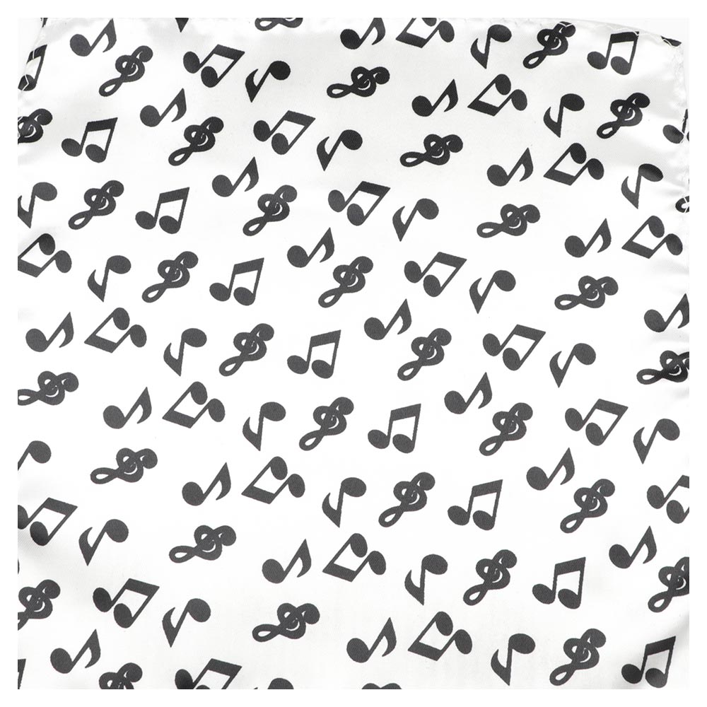 Classic Fashion Men's Handkerchiefs Colorful Musical Notes Printed Piano Guitar Polyester Pocket Square Gift Accessory Hanky