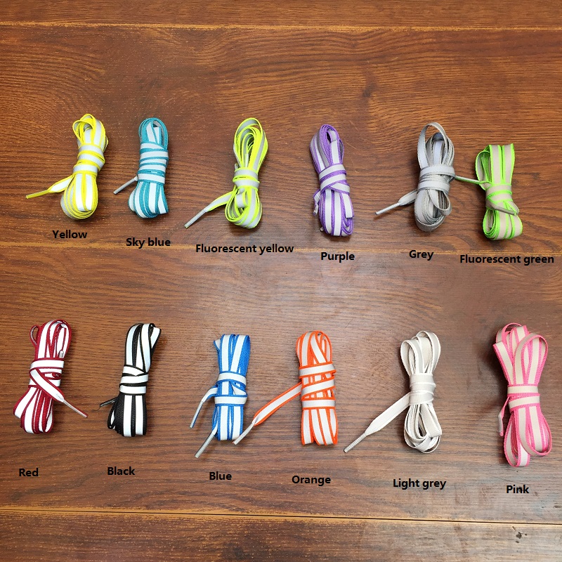 120cm Length Fluorescent Reflective Shoelaces Sports Warning Shoelace Multicolor