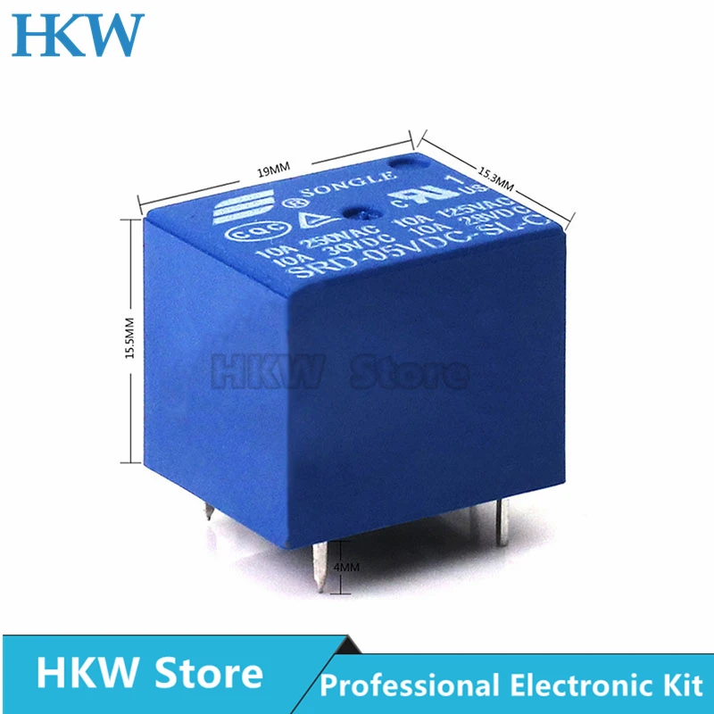 10 Chiếc Tiếp SRD-03VDC-SL-C SRD-05VDC-SL-C SRD-24VDC-SL-C SRD-12VDC-SL-C 3V 5V 6V 9V 12V 24V 48V 10A 250VAC 5PIN Rơ Le Relais