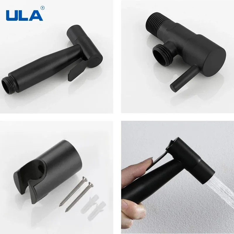 ULA 黒ビデ蛇口ハンド Protable トイレビデスプレーステンレス鋼トイレビデ蛇口浴室シャワーヘッドセルフクリーニング