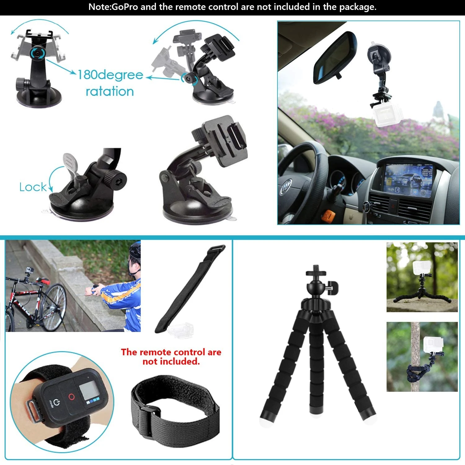 Action camera Accessories For Gopro Hero 9 8 7 5 4 For Dji Osmo Action Backpack Suction Cup For Glass Mount 4k Case Helmet