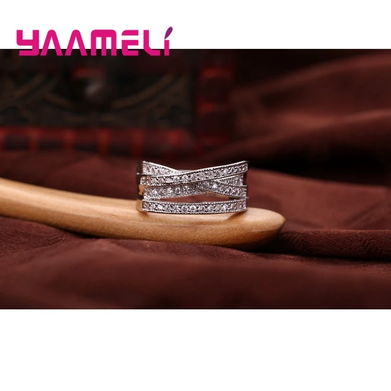Bagues en argent regardé 925 pour hommes et femmes, incrustation de cristal, croix de passage, bijoux de document, mode, livraison directe, 5-13