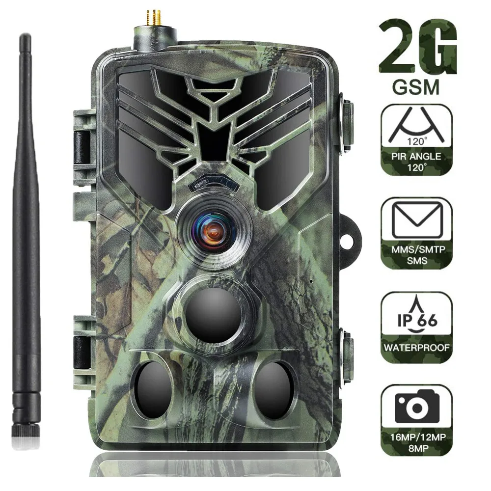 Cámaras de rastreo 2G SMS MMS SMTP 20MP 1080P cámara inalámbrica de caza de vida silvestre rango de detección 120 visión nocturna de movimiento impermeable