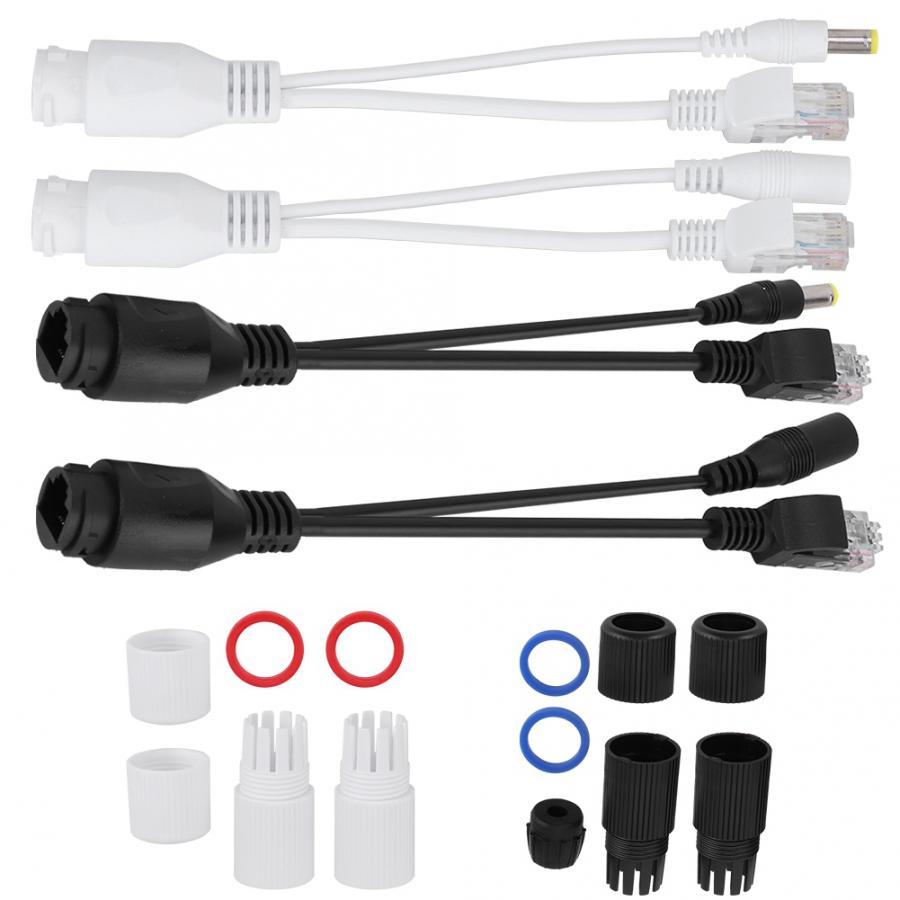 Poder passivo sobre cabo adaptador Ethernet, impermeável ao ar livre POE Splitter, RJ45 Injector, 12-48V, Câmera IP