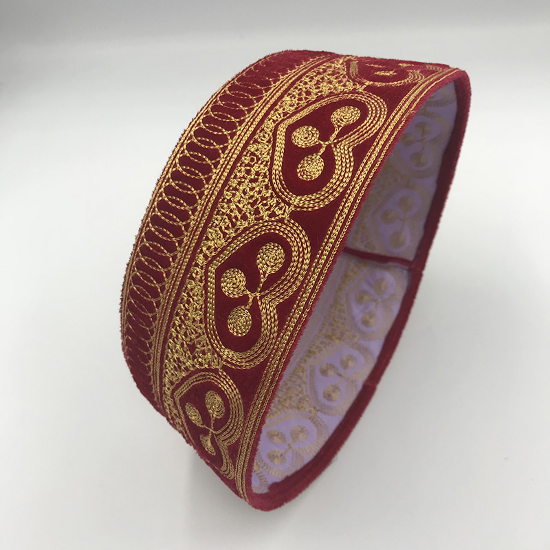 イスラム教徒のための綿の祈りの帽子,ビーズの刺繍が施された赤い綿の帽子,男性のためのディアンダマスク,kufi,愛,メッセージ,イスラム教徒のため