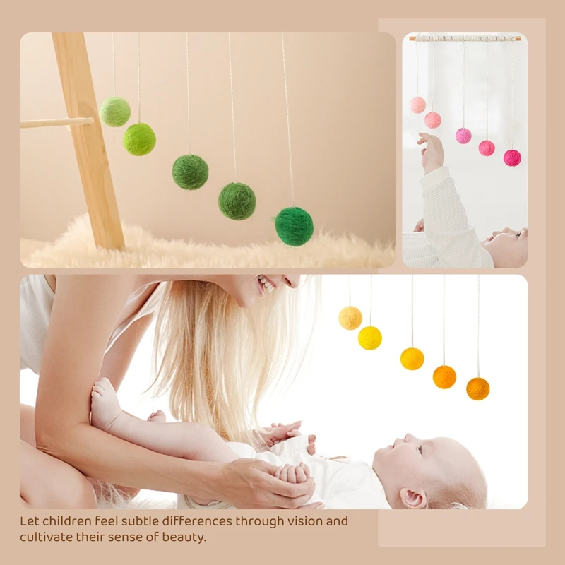 Bé Montessori Sang Trọng Bóng Mặt Dây Chuyền Di Động Nhiều Màu Sắc Treo Cũi Đồ Chơi Trẻ Em Trực Quan Cảm Giác Chơi Game Màu Nhận Thức Đồ Chơi Giáo Dục