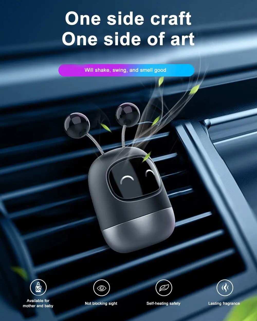 Parfum Mobil Penyegar Udara Lucu Robot Aromaterapi Padat untuk Mobil Ventilasi Udara Outlet Penyegar Udara Klip Diffuser