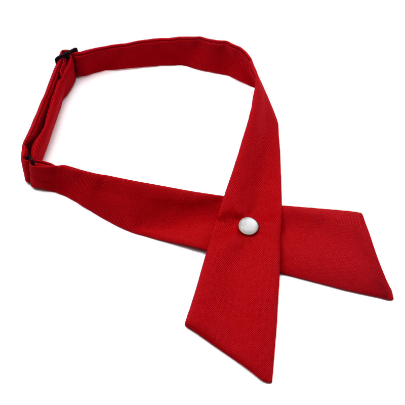 Mädchen Student Uniform Fliege Krawatten Solide Herren Damen Professionelle Fliege Damen Cross Day Krawatte Abschlussball Abschlussfeier Lässig