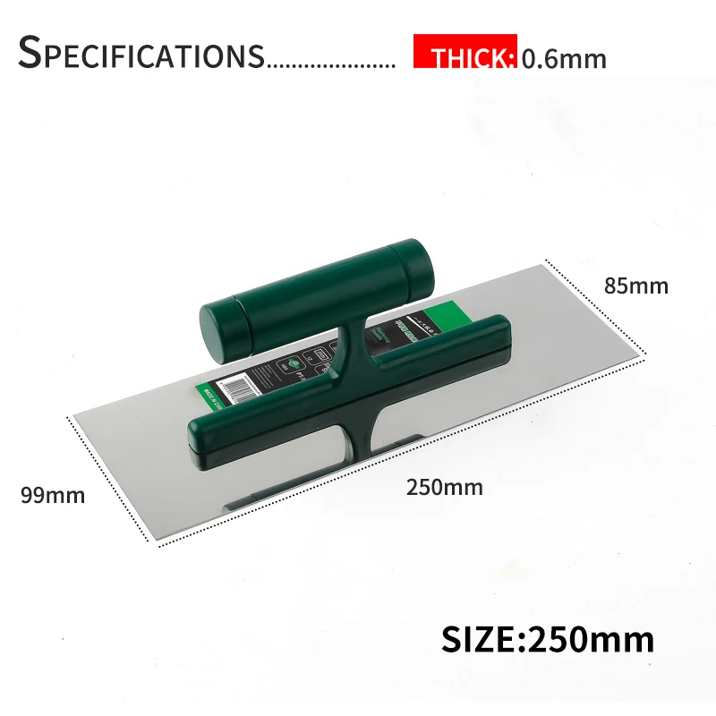 1 Chiếc Đồng Hồ Thép Không Gỉ Chuyên Nghiệp Lát Gạch Xoong Xi Măng Cạp Bùn Ban Xây Dựng Trát Công Cụ Với Tay Cầm Bằng Nhựa