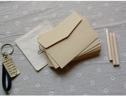 Sobres de papel Kraft clásico de 7x10cm, Mini tarjeta de felicitación, tarjeta de membresía, 10 unidades/lote