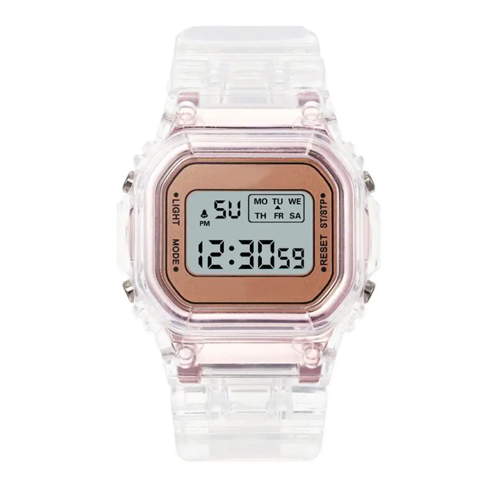 Relojes deportivos creativos para hombre, reloj Digital LED de lujo, de moda, negro, oro rosa, Masculino
