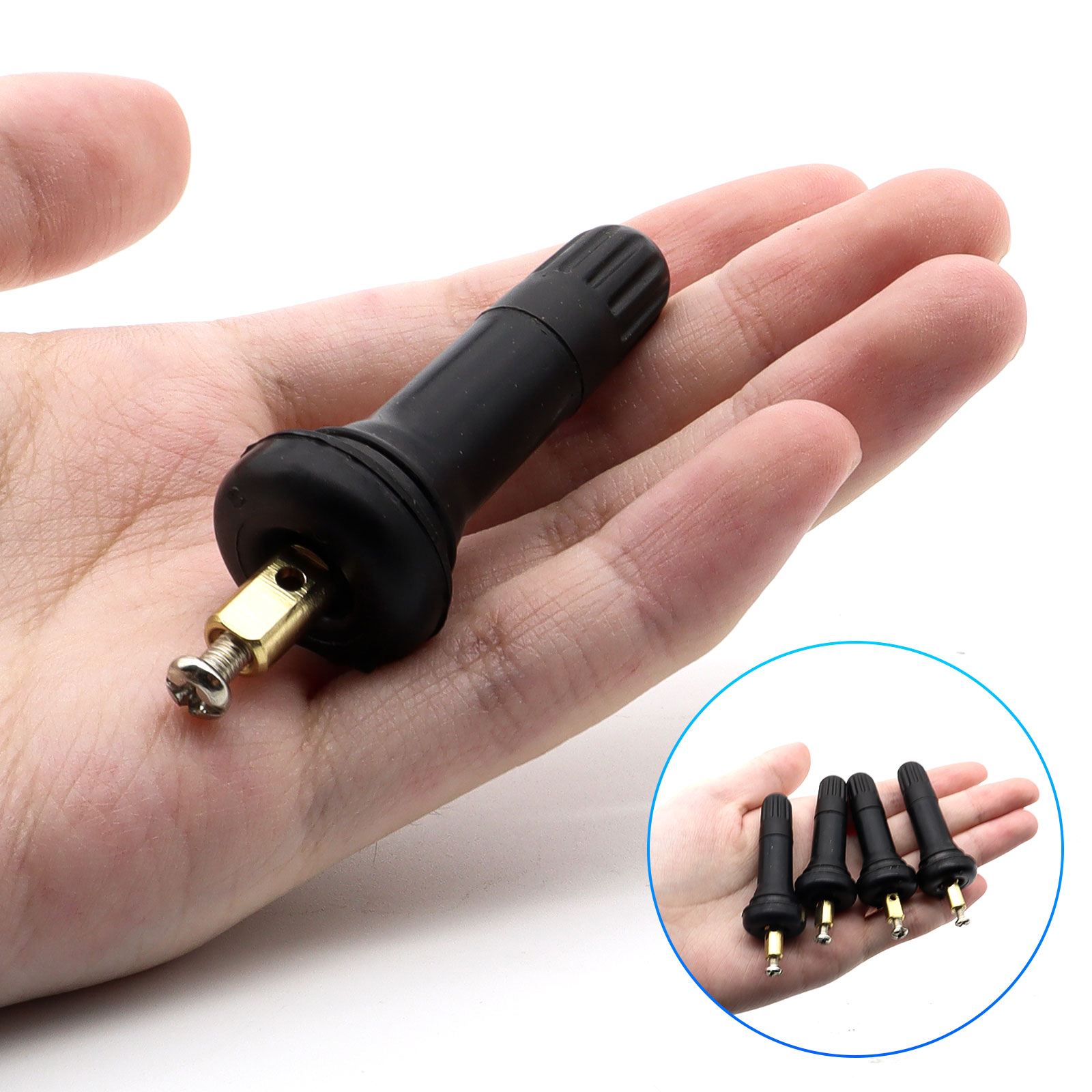 4 pçs válvula de borracha hastes sensor pressão dos pneus serviço replacemen repair kit tpms para gm buick ford encore chevy cadillac pontiac